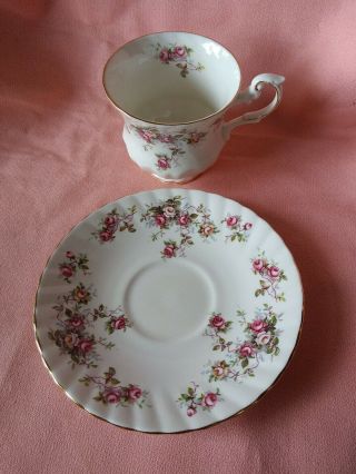 Vintage Royal Crest Pink Roses Bone China Tea Cup & Saucer England 3