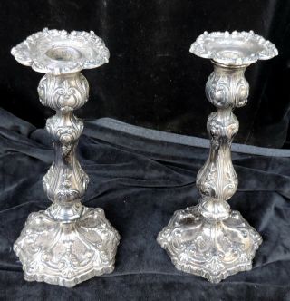 Graff Washburn And Dunn,  York,  Ny Floral Sterling Candle Sticks Early 1900 