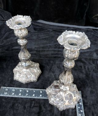 Graff Washburn and Dunn,  York,  NY Floral STERLING Candle Sticks early 1900 ' s 2