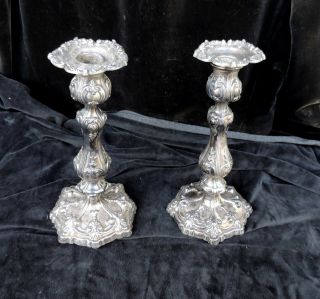 Graff Washburn and Dunn,  York,  NY Floral STERLING Candle Sticks early 1900 ' s 3