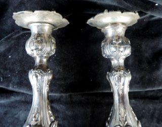 Graff Washburn and Dunn,  York,  NY Floral STERLING Candle Sticks early 1900 ' s 6