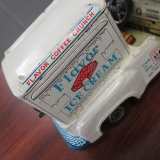 Vintage TIN LITHO FORD F334 FLAVOR ICE CREAM CAR TRUCK FRICTION w/ORIG BOX 4