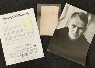 Steve Mcqueen Signed Autograph Vintage Cut King Of Cool Psa Dna Photo