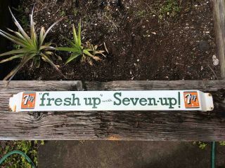 Vintage Fresh Up With 7up Seven Up Porcelain Advertising Grocery Store Door Push