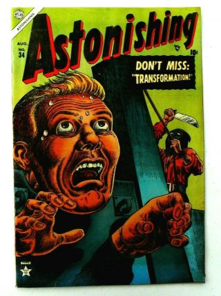 Astonishing 34 1954 Atlas Golden Age Horror Sci Fi Vtg Comic Book