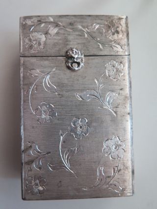 Vintage Sterling Silver Cigarette Box Case