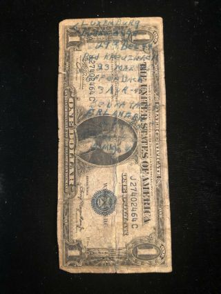 1935 - A $1 Silver Certificate World War Ii Europe Campaign " Short Snorter " Rare