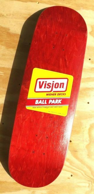 Nos Vintage 1991 Vision " Ball Park " Skateboard Deck,  Rare Team Deck,  Sims,  G&s