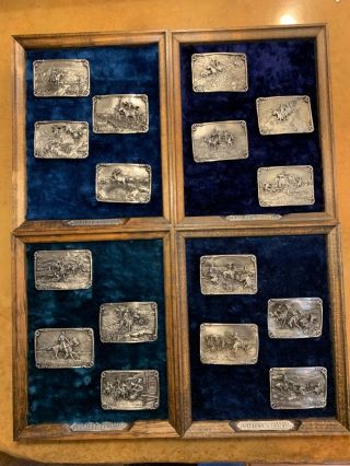 Vintage C M Russell,  Charles M.  Russell Limited Edition Set Of 16 Belt Buckles