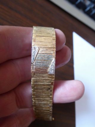 Women ' s Diamond Encrusted Eloga 14 Kt.  Gold Peekaboo Bracelet Watch Rare 5