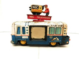 60s Antique Toy Bus Nbc Radio Television Rca Victor & Nipper Dog Logo
