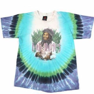 Vintage Bob Marley Tie Dye T - Shirt Reggae Smoke Weed Marijuana Jamaica