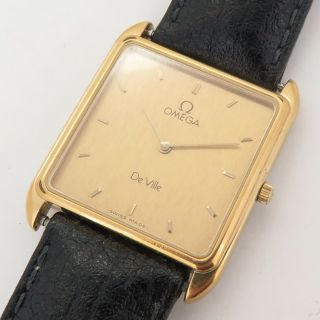 Vintage Omega De Ville Gold Plated Quartz Mens Watch 191 0211 Fixer $1 N/r