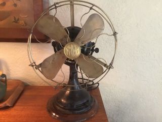 Antique Fort Wayne Electric Brass Blade - Brass Gage 12 " Fan Very Uncommon