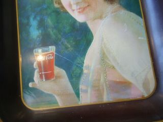 Vintage 1924 Coca Cola Coke Advertising Tray Woman with Soda 4