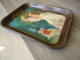 Vintage 1924 Coca Cola Coke Advertising Tray Woman with Soda 8