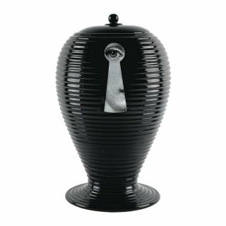 Magnificent Rare Fornasetti Black Lina Through Keyhole Vase Figurine