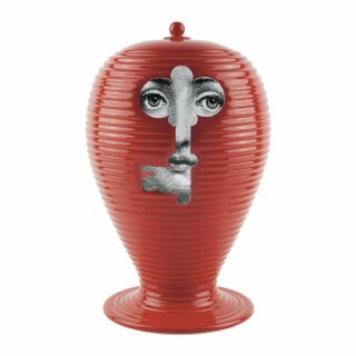 Magnificent Rare Fornasetti Red China Vase Figurine