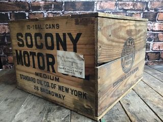 Vintage Socony Standard Oil Co.  Of Ny Oil Box & Tag