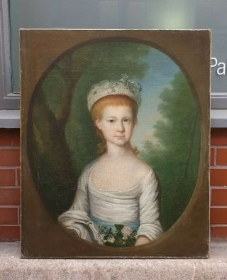 18th Century Georgian Oil Portrait Painting 1800s Child
