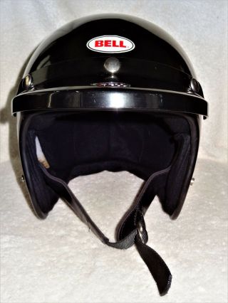Rare Vintage Black 1975 Bell Magnum Ii Motorcycle Helmet W/visor Size 6 7/8