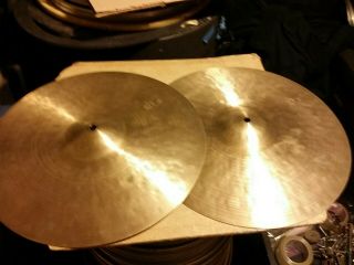 Vintage K Zildjian Istanbul Turkey 15 " Hi Hat Hihat Cymbals 985/1061 G Intermdte