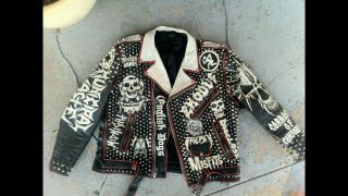 Vintage Studded Punk Leather Jacket Size Xxl Suicidal Tendencies Dri Misfits