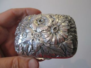 1800s - Repousse Decorated - Sterling Silver - Traveling Soap Box By Howard