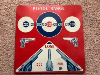 Vintage Wyandotte Toys Pistol Range Tin Target 1950 9 1/4 " X 9 1/4 "