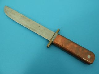 Handmade W.  W.  Ii Large Theater Knife With Copper Handle & File Blade,  C.  1940’s