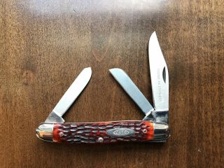 Vintage Case XX 6347 Red Bone Stockman First Model Rare Old Folding Knives 5