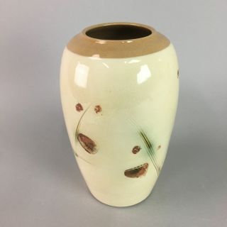 Japanese Ceramic Flower Vase Vtg Seto Pottery Kabin Ikebana Arrangement Fv695