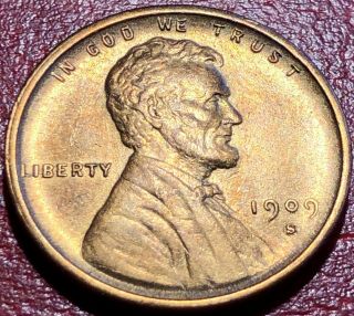 1909 S Vdb Wheat Penny Lincoln Cent 1c Rare Key Date San Francisco Bu Unc 13871