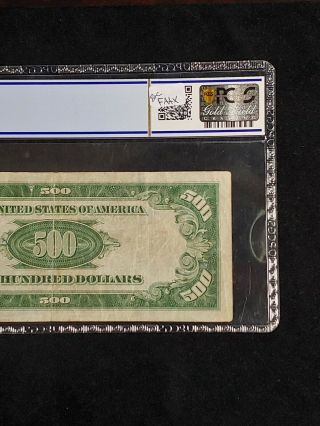 1928 $500 FRN Federal Reserve Note Fr 2200 - C PCGS F15 (RARE PCGS HOLDER) 7