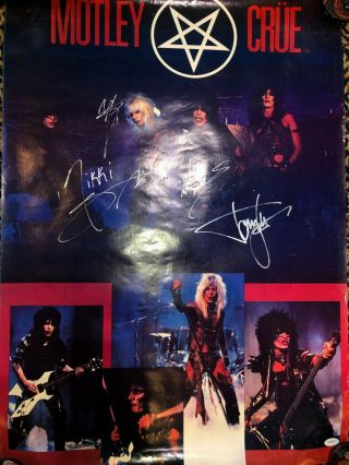 Motley Crue Shout At The Devil Autographed Signed Vintage 1983 Poster Jsa