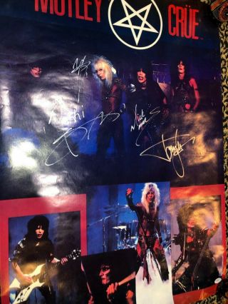 Motley Crue Shout at the Devil autographed signed vintage 1983 poster JSA 2