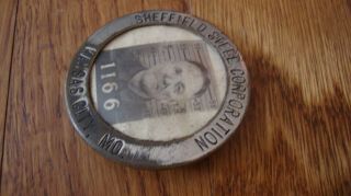 Antique Sheffield Steel Worker Kansas City MO WWII Era Employee ID Photo Badge 4