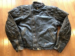 Vintage 1960’s Langlitz Leathers Motorcycle Jacket Padded Cascade Size 38 As - Is