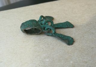 Ancient Viking bronze noisy Ducks foot pendant 9th - 10th cent.  A.  D 2