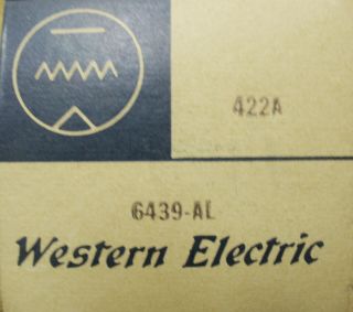WESTERN ELECTRIC 422A RECTIFIER VACUUM TUBE,  1964 VINTAGE, 2