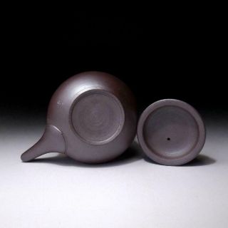 UL9: Vintage Japanese Pottery Sencha Tea Pot with wooden handle,  Banko ware 6