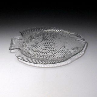 WA1: Vintage Japanese Glass Tea Plate,  Fish,  Sea bream,  TAI 2