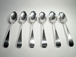 Set Of 6 Large Spoons Georgian Sterling Silver Thomas Chawner London 1772 - 73