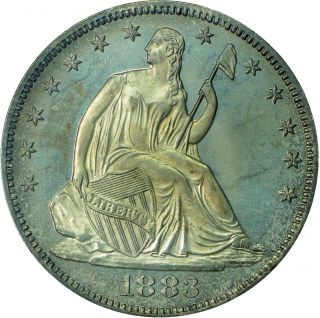 1883 50c Liberty Seated Half Dollar Raw Proof Uncirculated Gem Rare Date