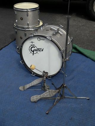 Gretsch vintage name Band drum set in silver Sparkle 3