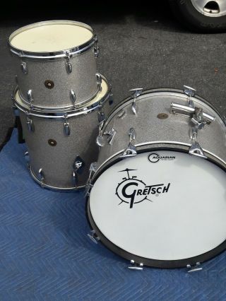 Gretsch vintage name Band drum set in silver Sparkle 7