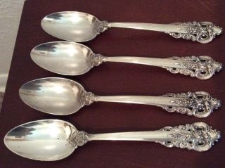 4pc Wallace Sterling Silver Grande Baroque Serving Spoon 425g