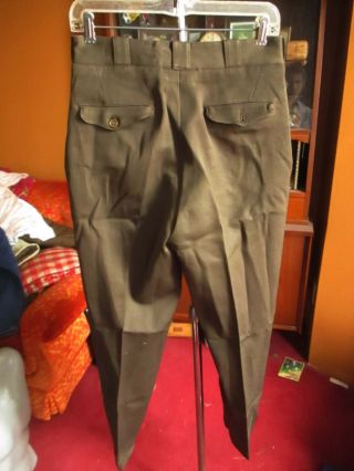 30x30 Ww2 U.  S.  Army Officers Olive Od Gabardine Buttonfly Uniform Pants