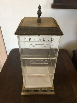 Renauld France Vintage Sunglass Display Case Brass Acrylic Retail Counter Prop