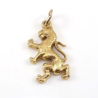Vtg Antique 14k Yellow Gold Rampant Lion Passant Mythology Pendant Charm Ldl2